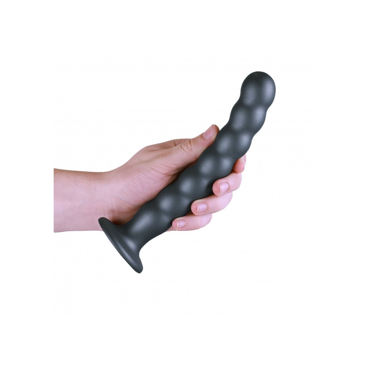 Dildo ventosa sfere punto G 21 cm Gun Metal