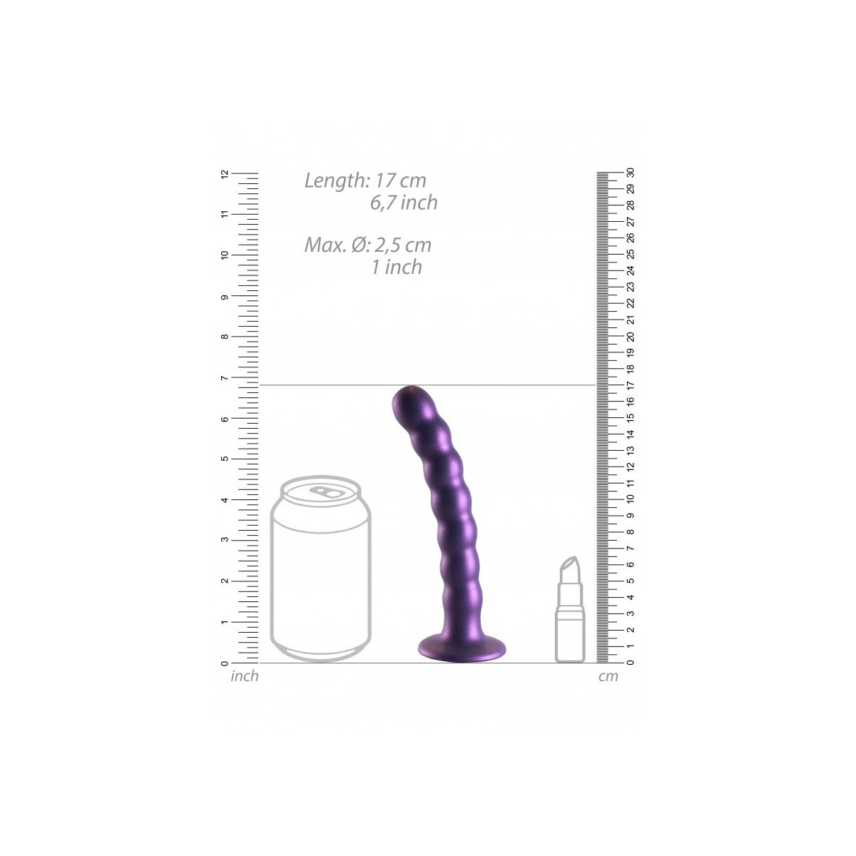 Dildo ventosa sfere punto G 17 cm Purple