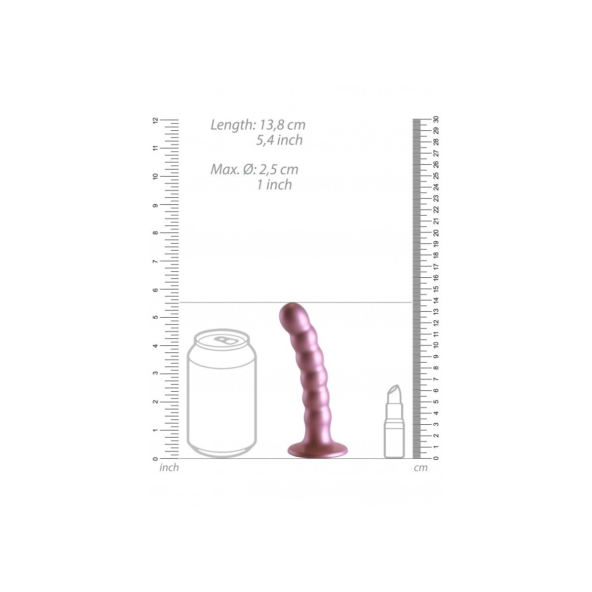 Dildo ventosa sfere punto G 13 cm Rose Gold