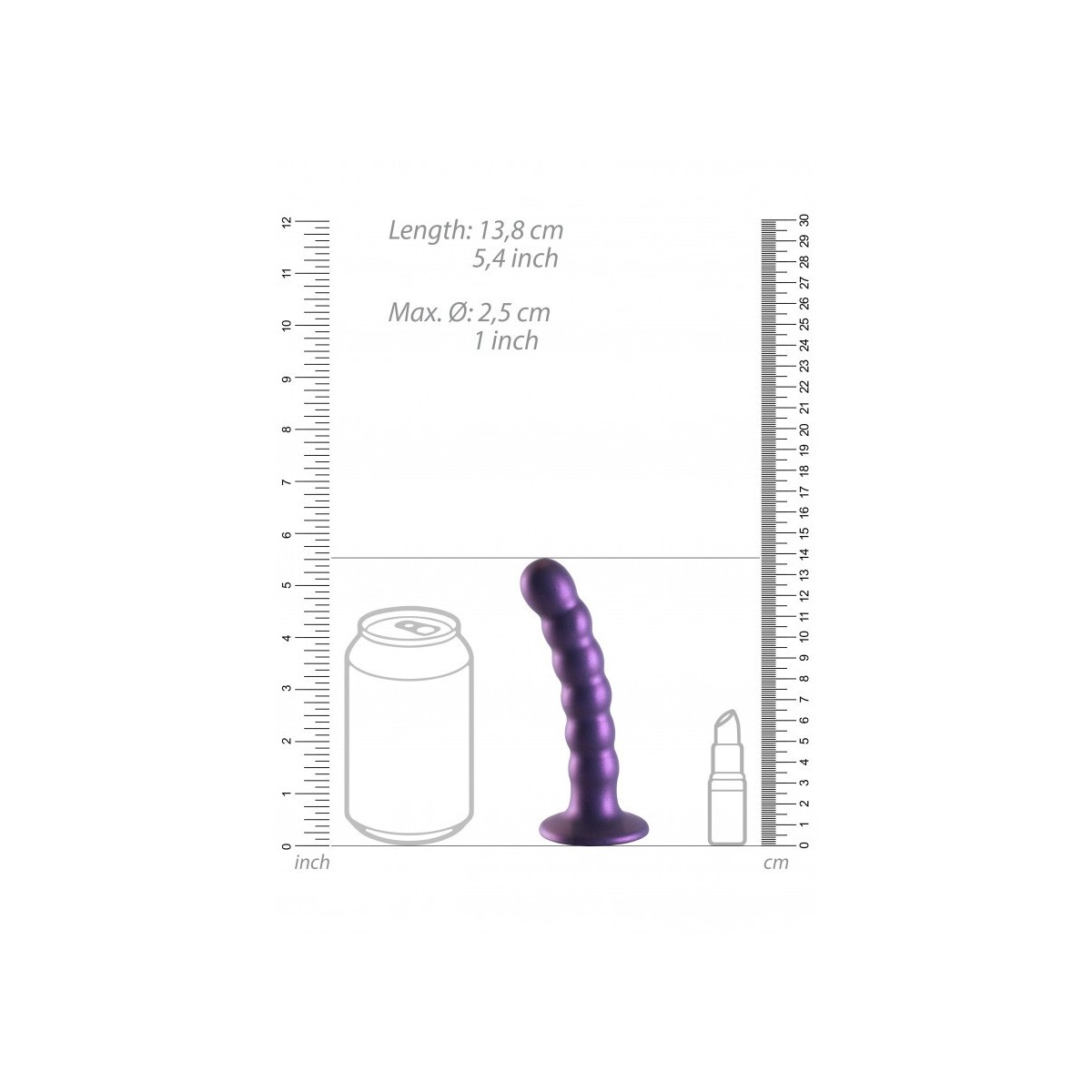 Dildo ventosa sfere punto G 13 cm Purple