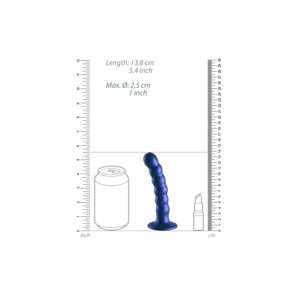 Dildo ventosa sfere punto G 13 cm Blue