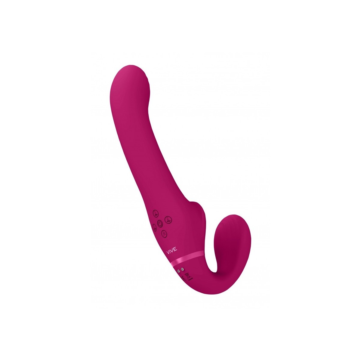 Vibratore strapon e succhia clitoride fucsia