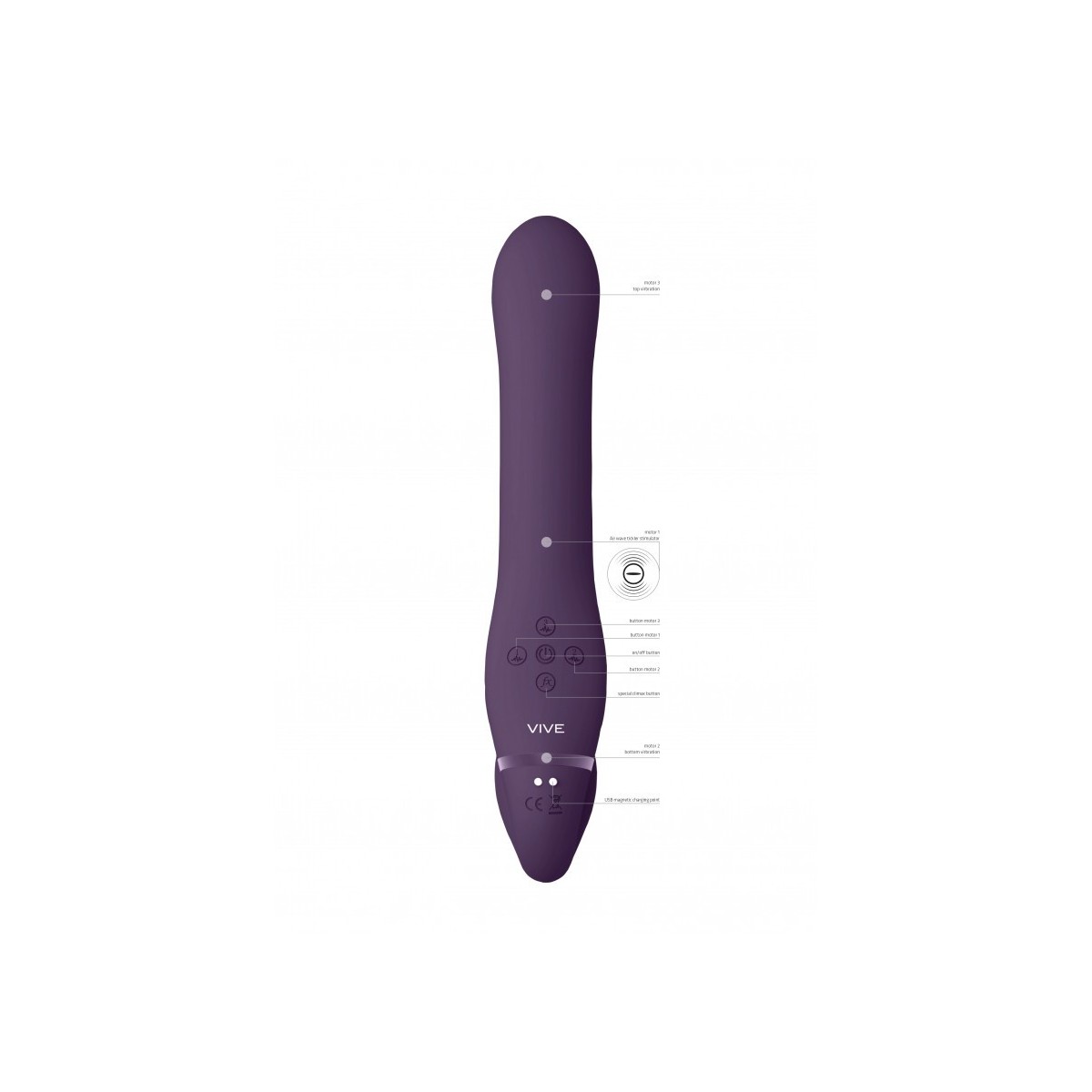 Vibratore strapon e succhia clitoride viola