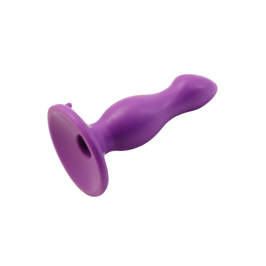 Plug anale con ventosa viola in silicone