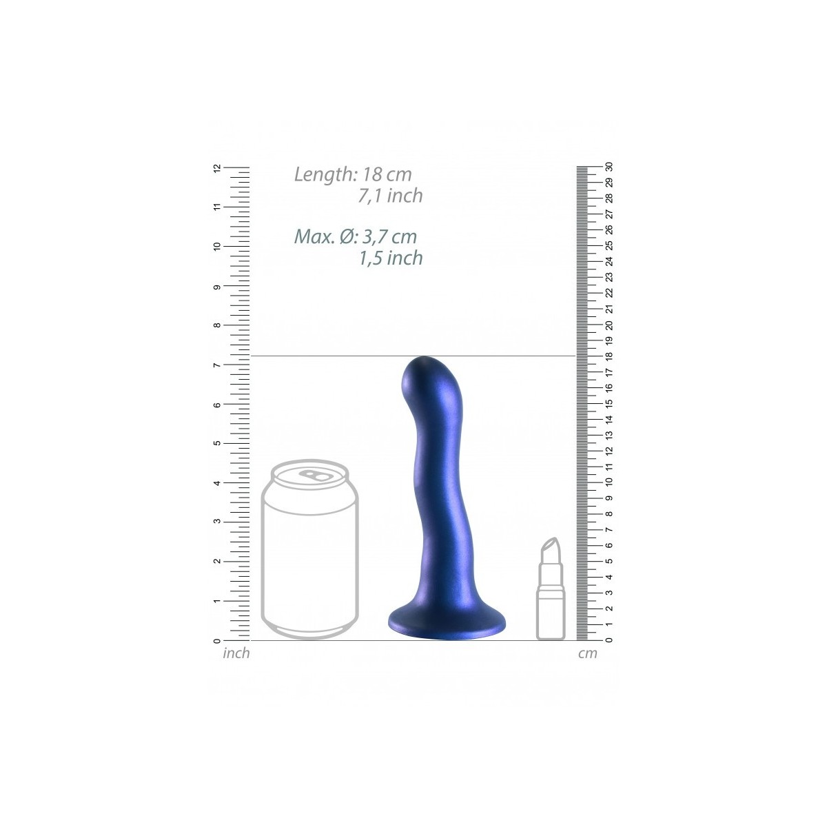 Dildo ventosa curvy punto G 18 cm Blue