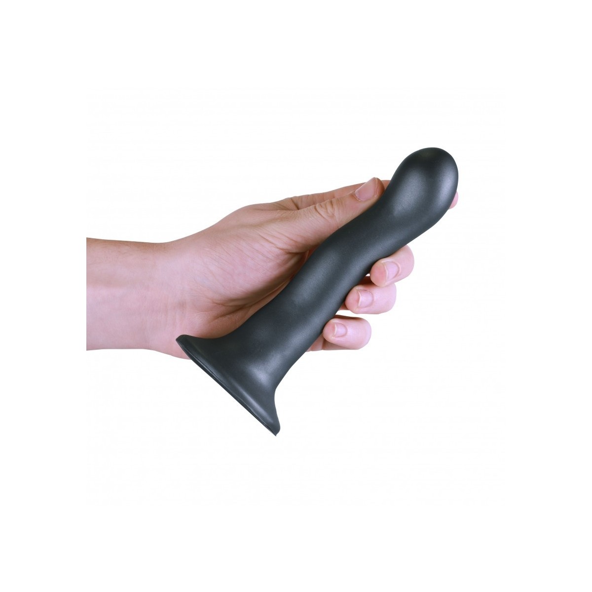 Dildo ventosa curvy punto G 18 cm Gun Metal