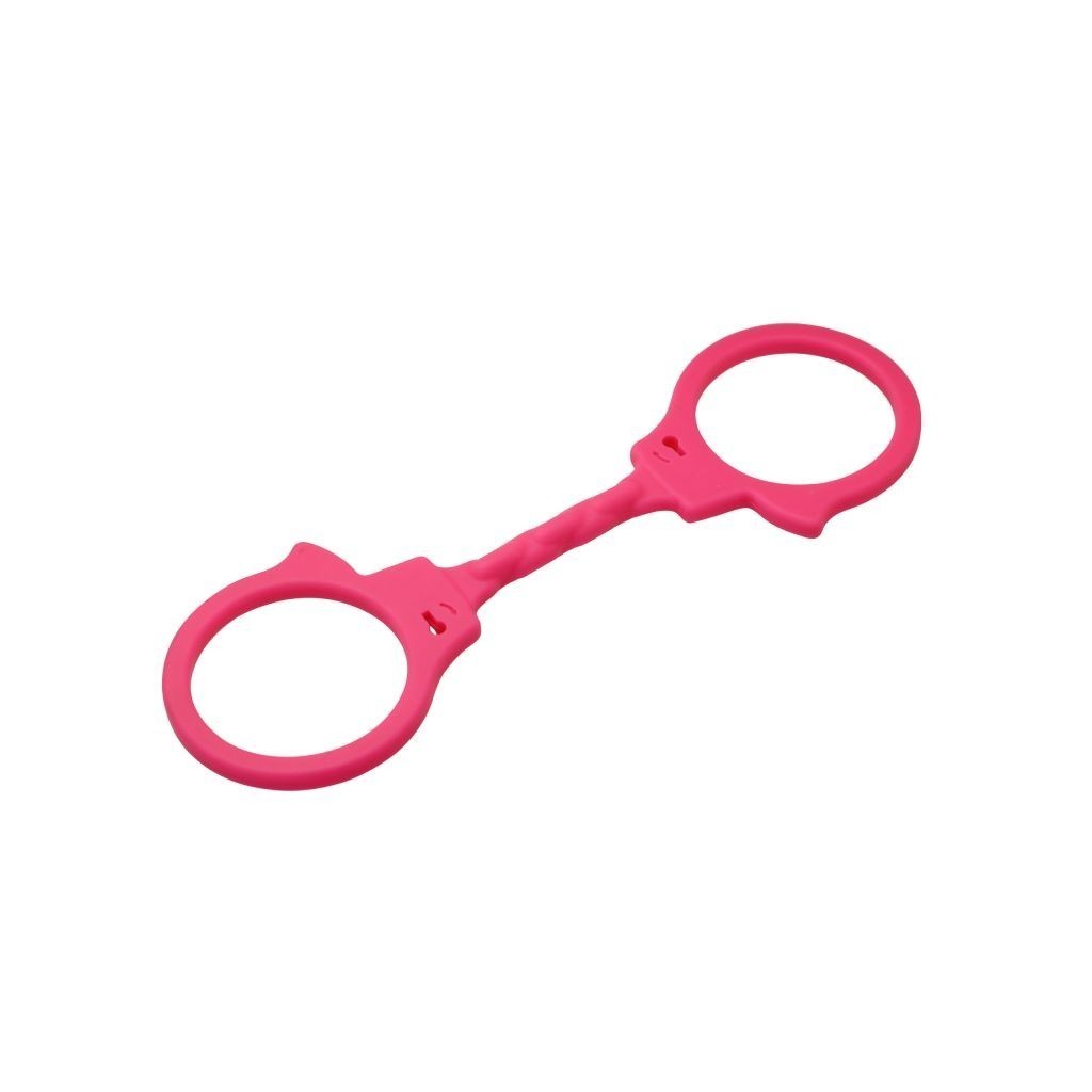 Manette fetish bondage in silicone rosa