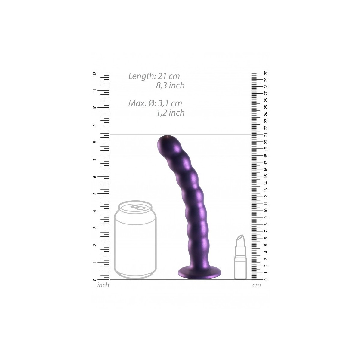 Dildo ventosa sfere punto G 21 cm Purple