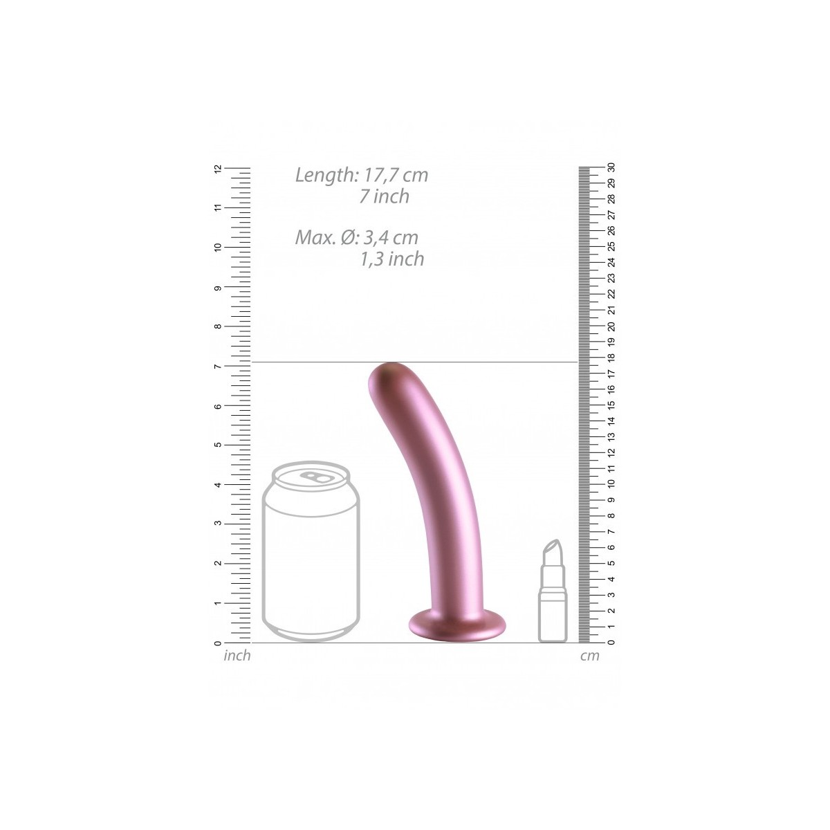 Dildo ventosa liscio punto G 17.5cm Rose Gold