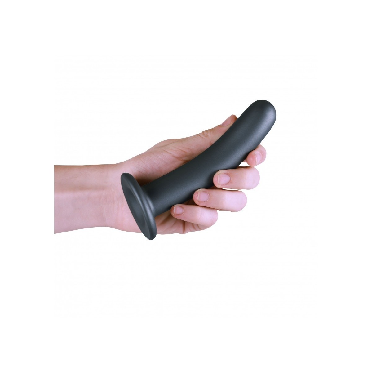 Dildo ventosa liscio punto G 15 cm Gun Metal