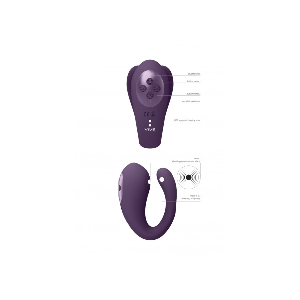 Vibratore Coppia Tripla Azione viola