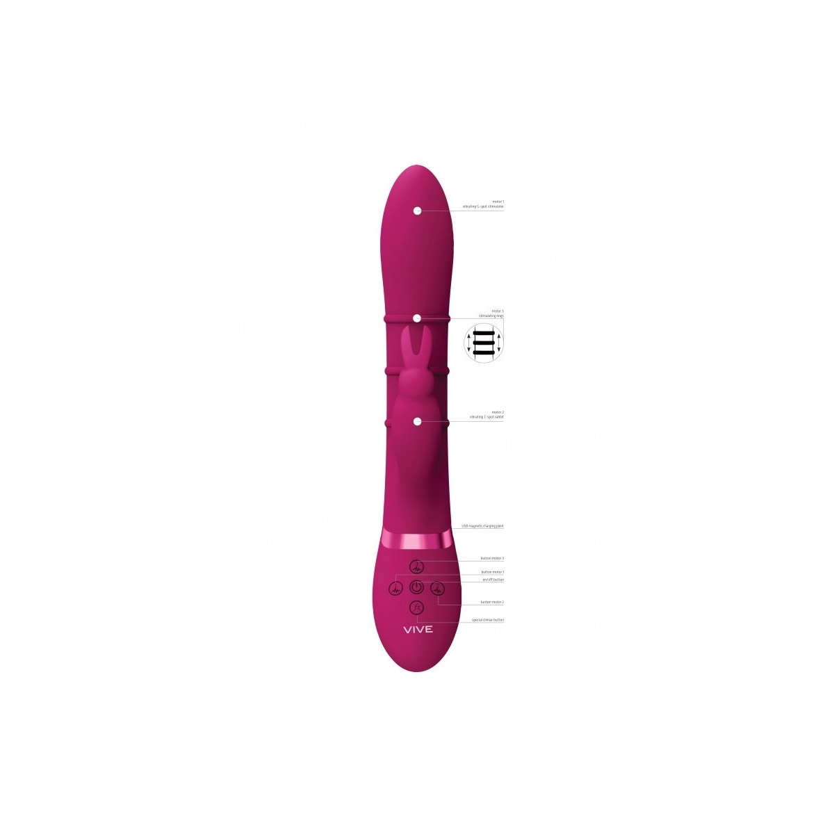 Vibratore rabbit Stimulating Vibrating fucsia