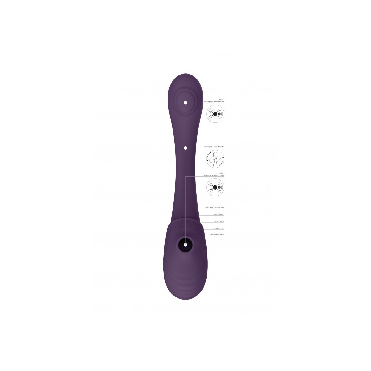 Vibratore vaginale doppia stimolazione viola