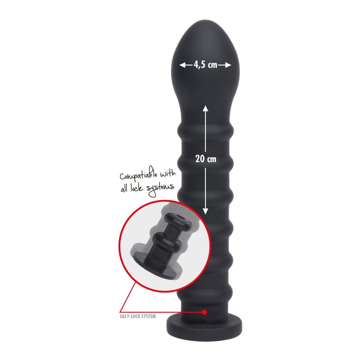 Fallo per macchina del sesso Ribbed Dong 19cm