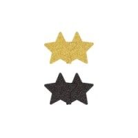 Copri-capezzoli stella glitter 2paia oro/nero