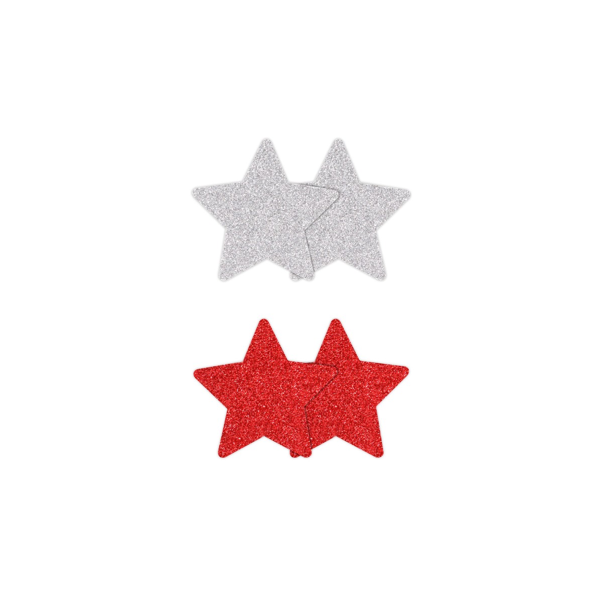 Copricapezzoli stella glitter 2 p red/silver