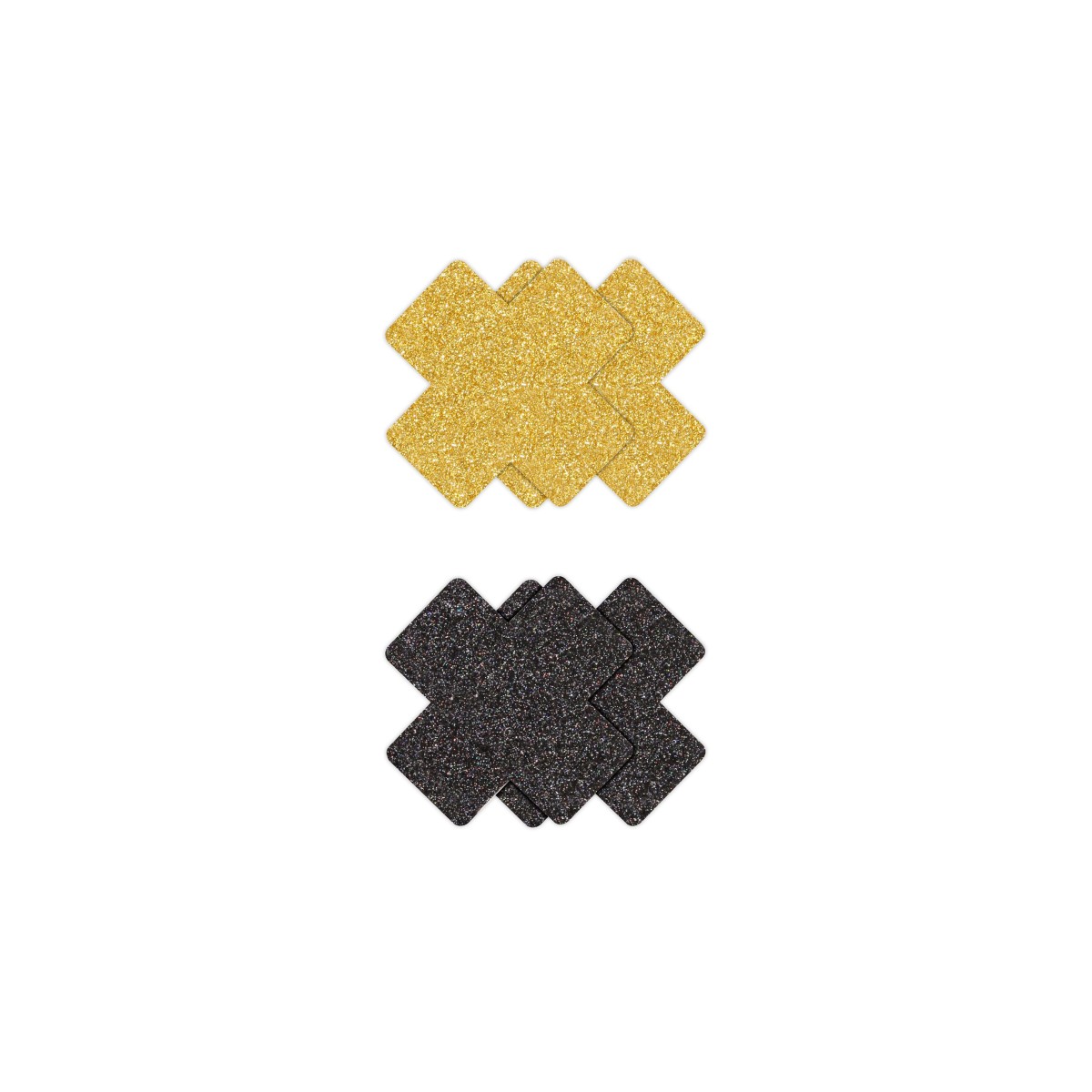 Copricapezzoli croce glitter 2 p oro/nero