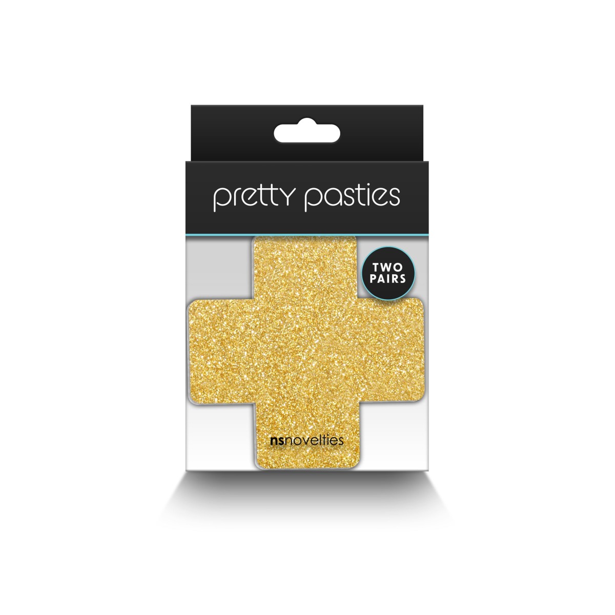 Copricapezzoli croce glitter 2 p oro/nero