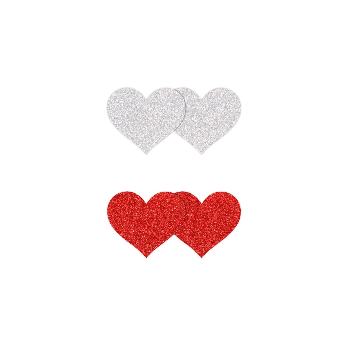 Copricapezzoli cuore glitter 2 p red/silver