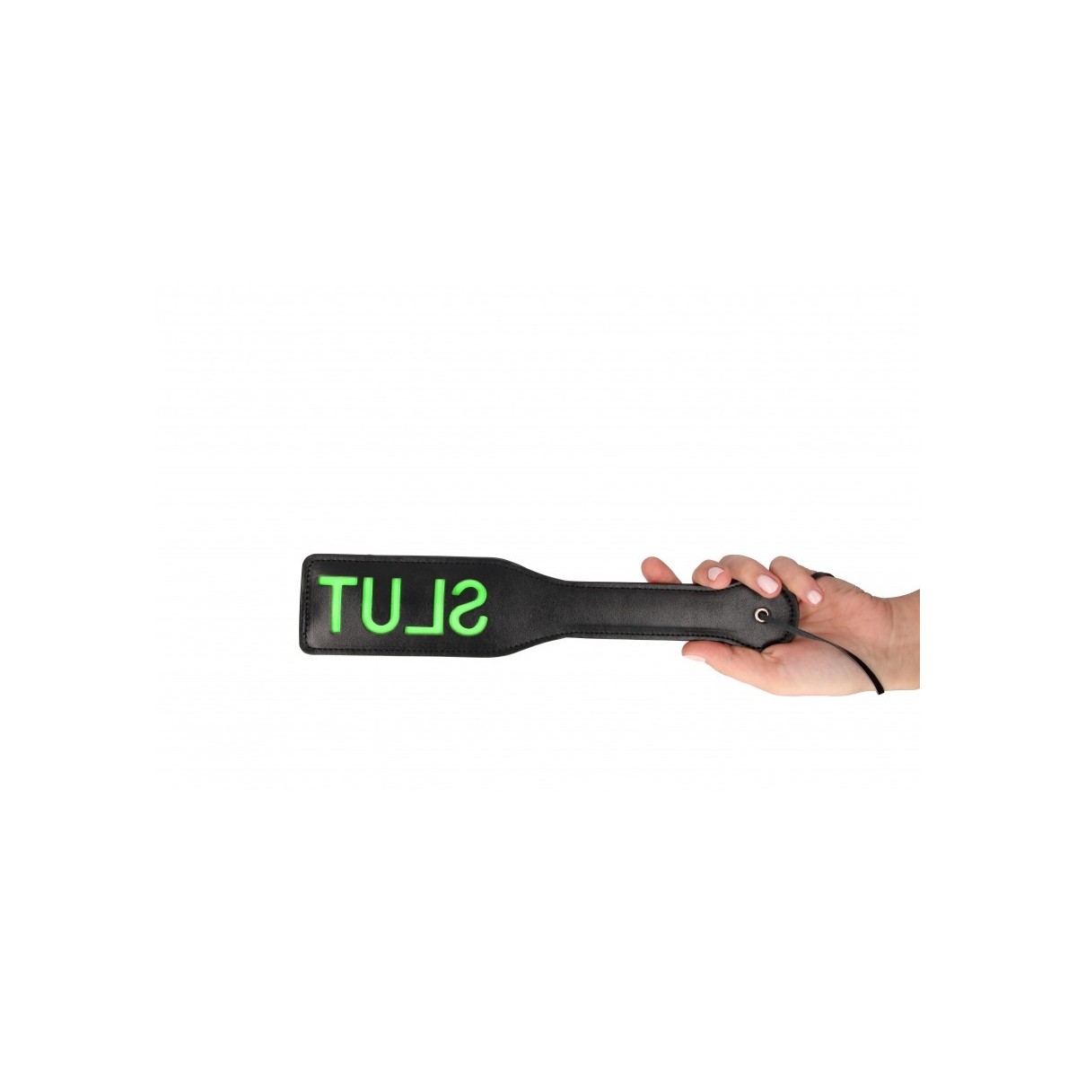 Sculacciatore Slut Paddle nero/verde fluo