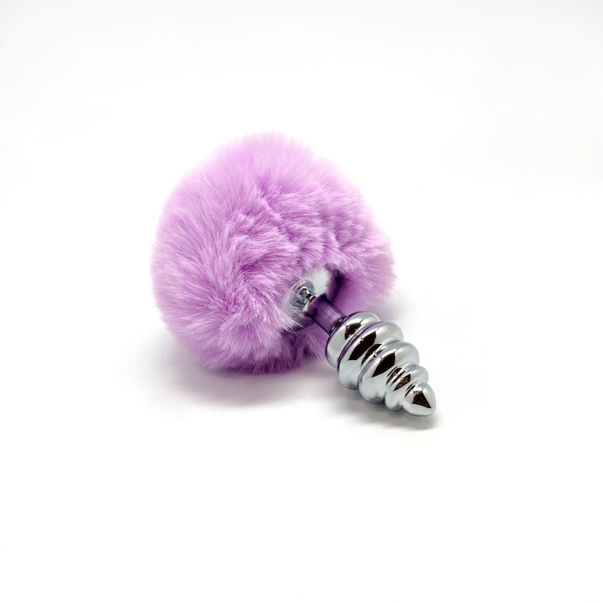 Plug anale metallo coda Fluffy Twist S Viola