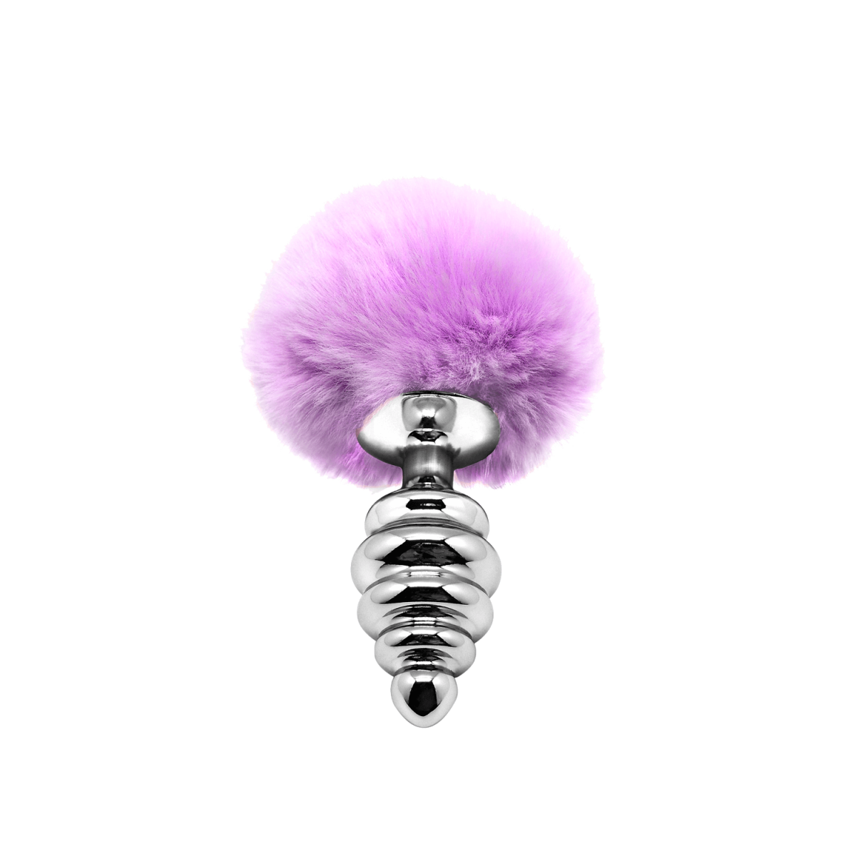 Plug anale metallo coda Fluffy Twist M Viola