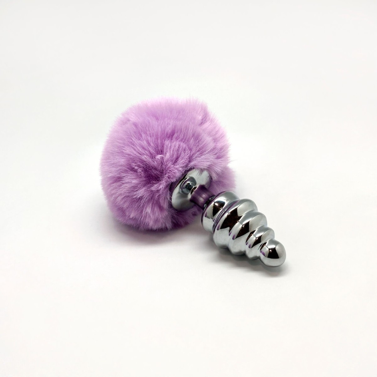 Plug anale metallo coda Fluffy Twist M Viola