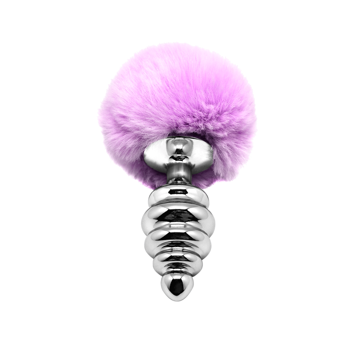 Plug anale metallo coda Fluffy Twist L Viola