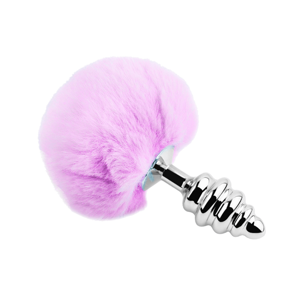 Plug anale metallo coda Fluffy Twist L Viola