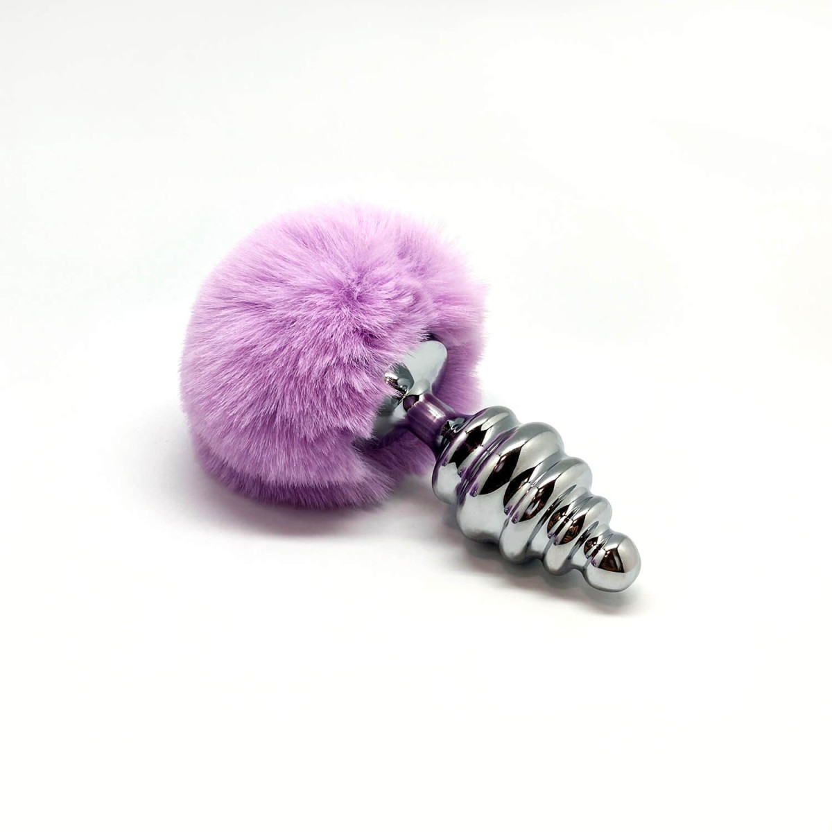 Plug anale metallo coda Fluffy Twist L Viola