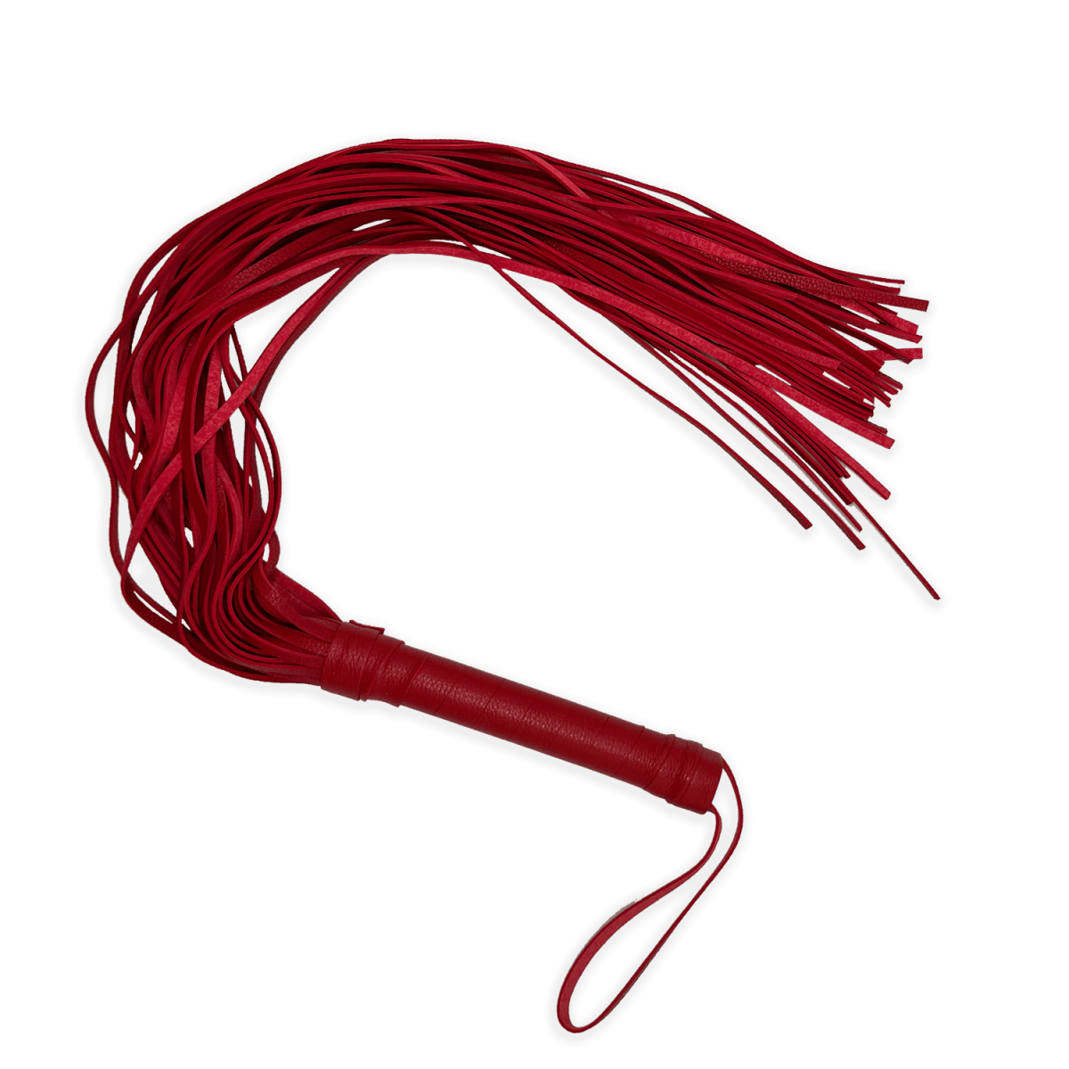 Frusta bondage Flogger Long Leather red