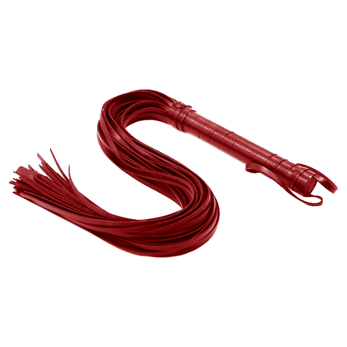 Frusta bondage Flogger Long Leather red