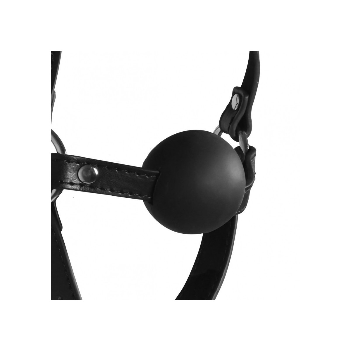 Imbracatura viso con maschera e ball gag nera