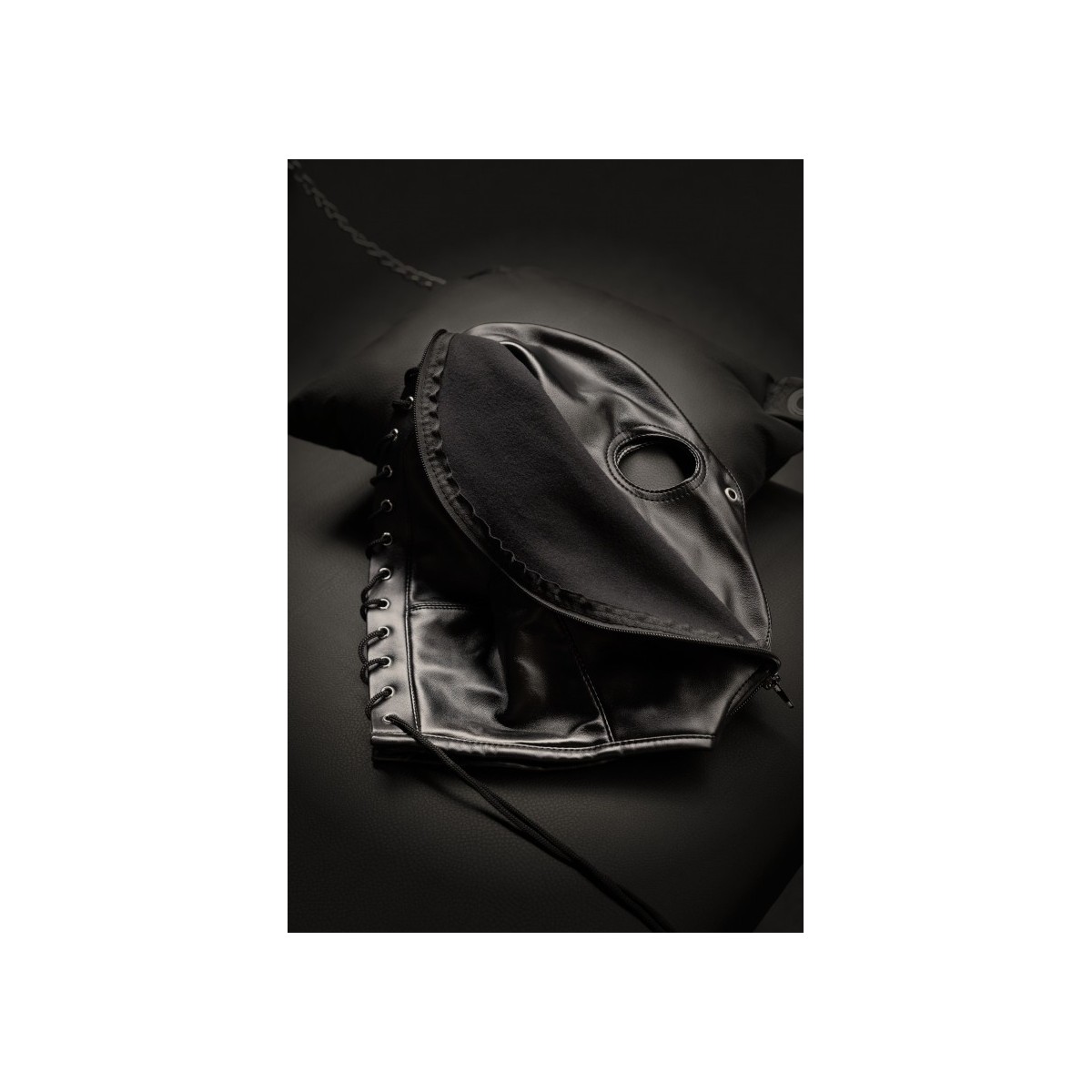 Maschera BDSM con cerniera Zip-up nera