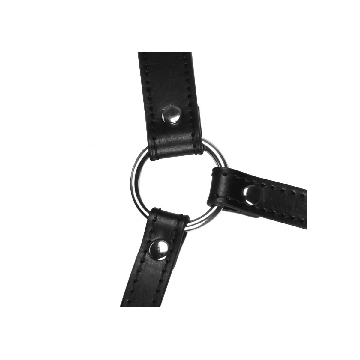 Imbracatura viso ball gag copribocca nera