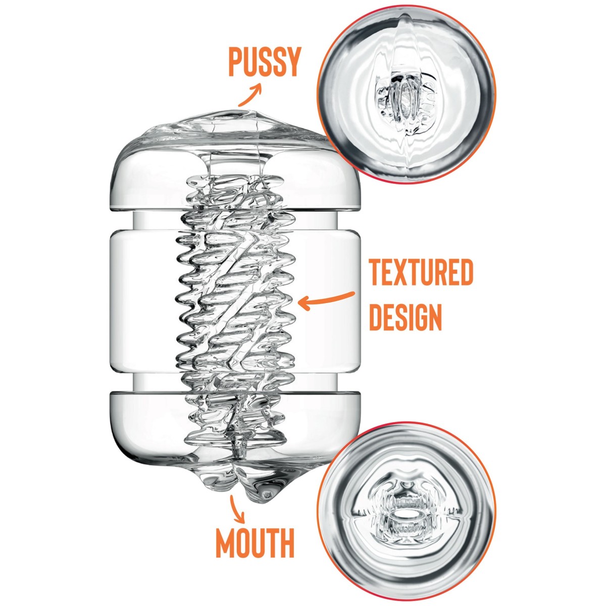 Masturbatore uomo Crystal Clear Pussy & Mouth