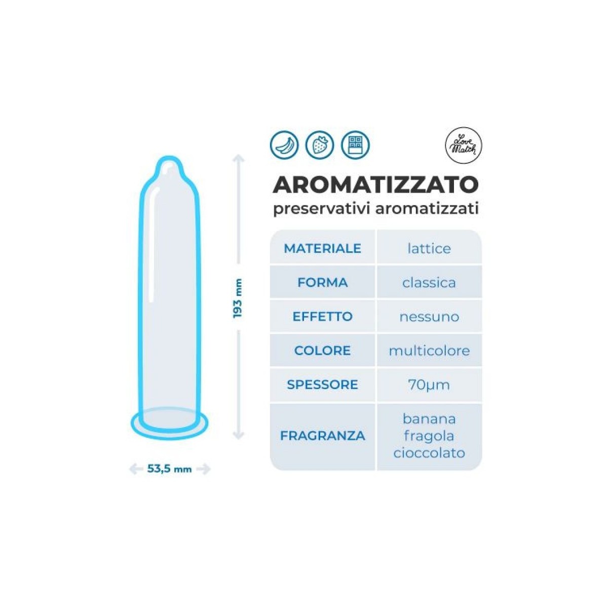 Preservativi aromatizzati love match 144 pz