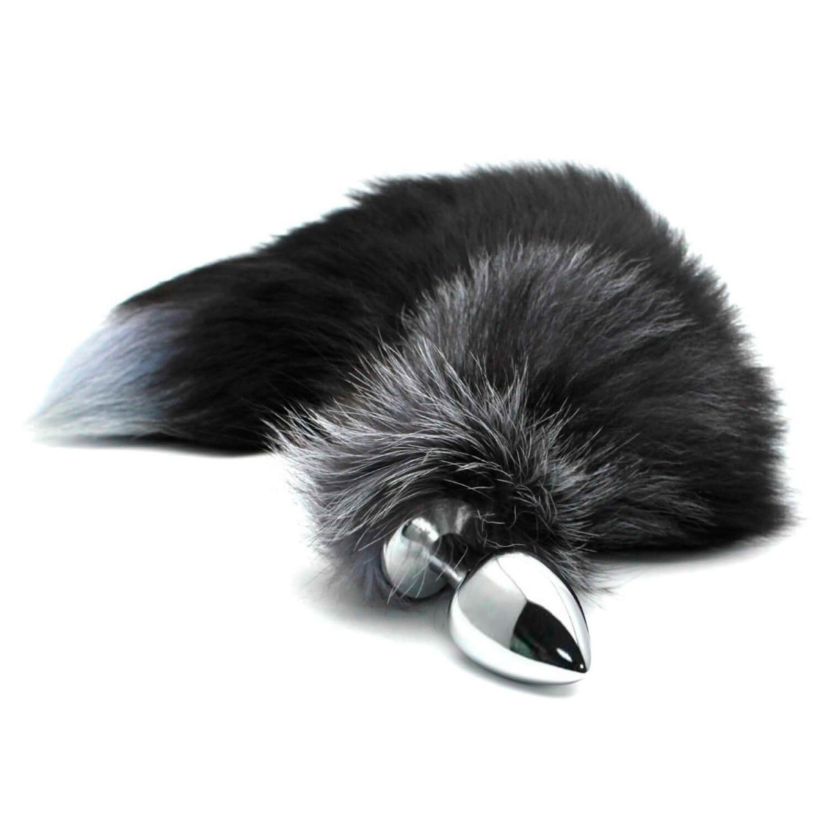 Plug anale con coda Black & White Fox Tail L