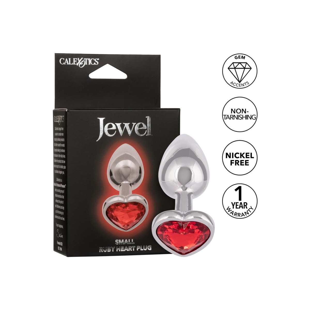 Plug anale con pietra Jewel Ruby Heart Small