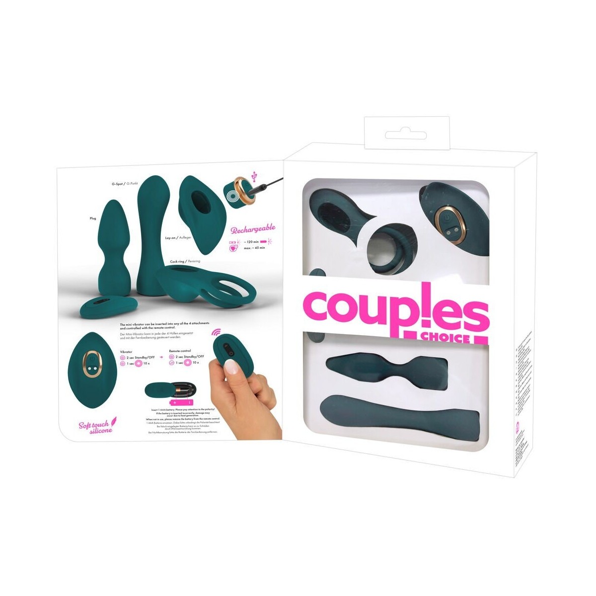 Kit 4 sex toys e vibratore adattabile verde