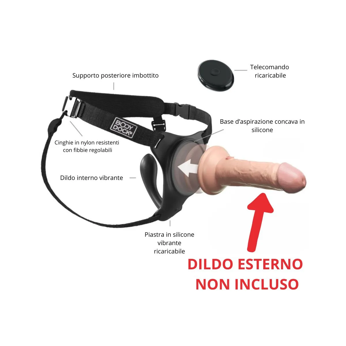 Cintura strapon vibrante con dildo interno