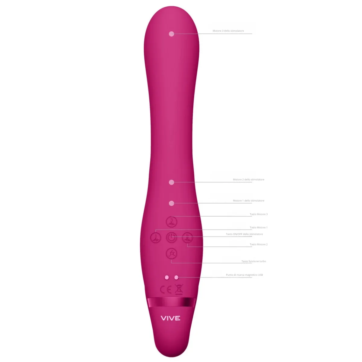 Vibratore rabbit strapon indossabile fucsia