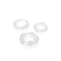 Kit 3 anelli fallici Island Rings trasparenti