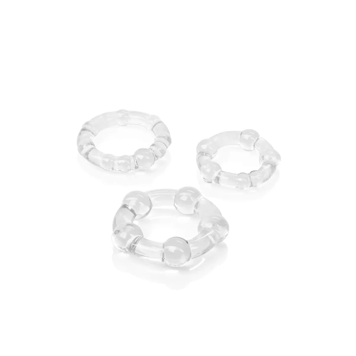 Kit 3 anelli fallici Island Rings trasparenti