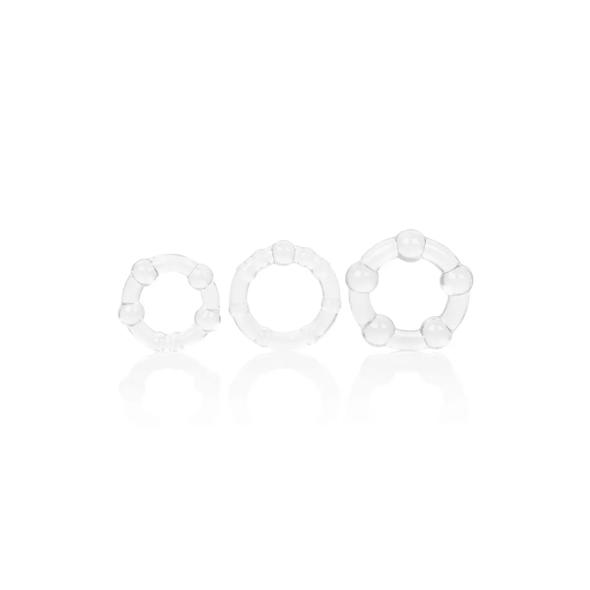 Kit 3 anelli fallici Island Rings trasparenti