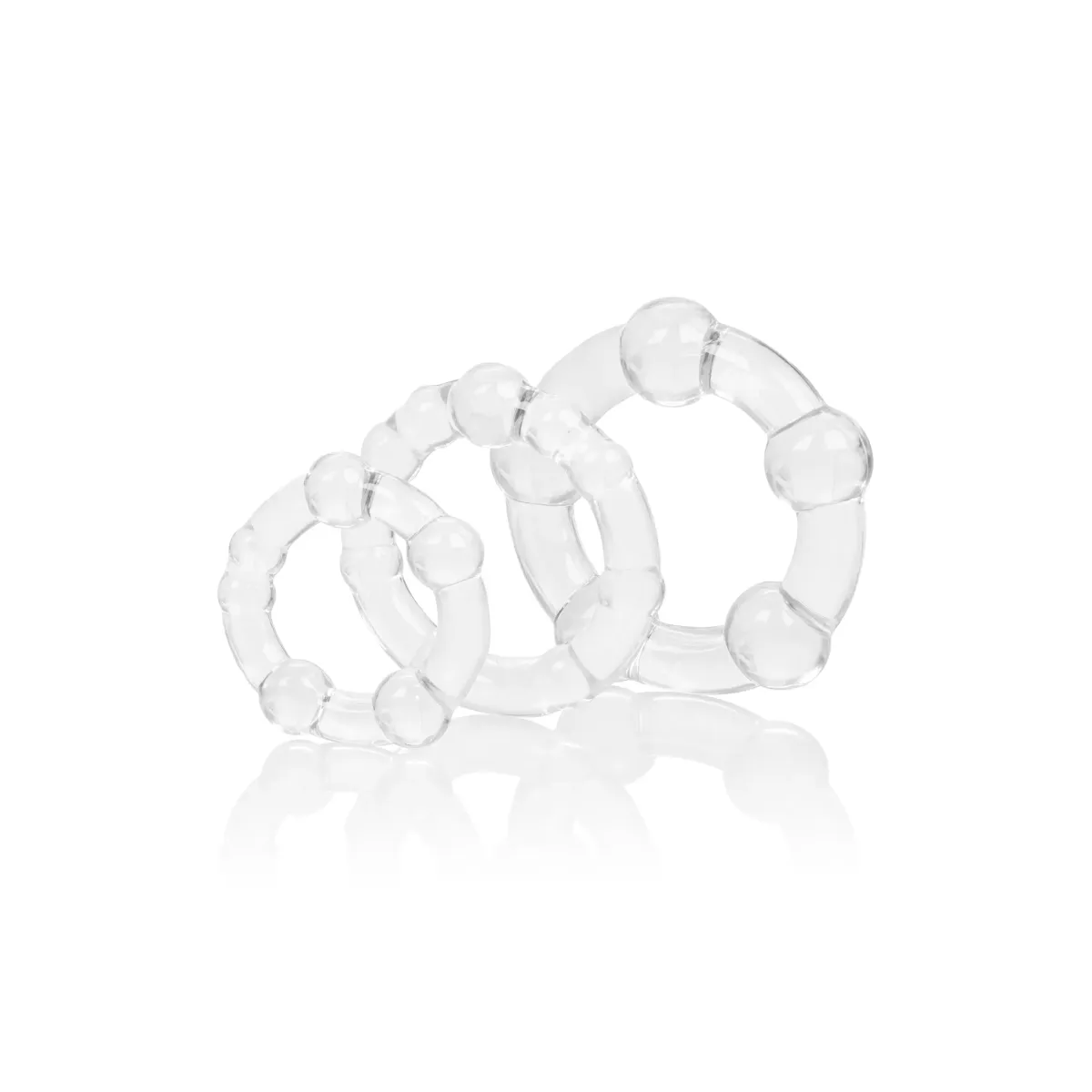 Kit 3 anelli fallici Island Rings trasparenti