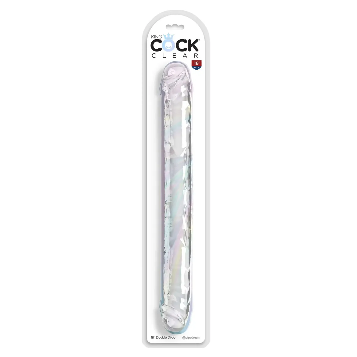 Dildo doppio trasparente King Cock 46 cm