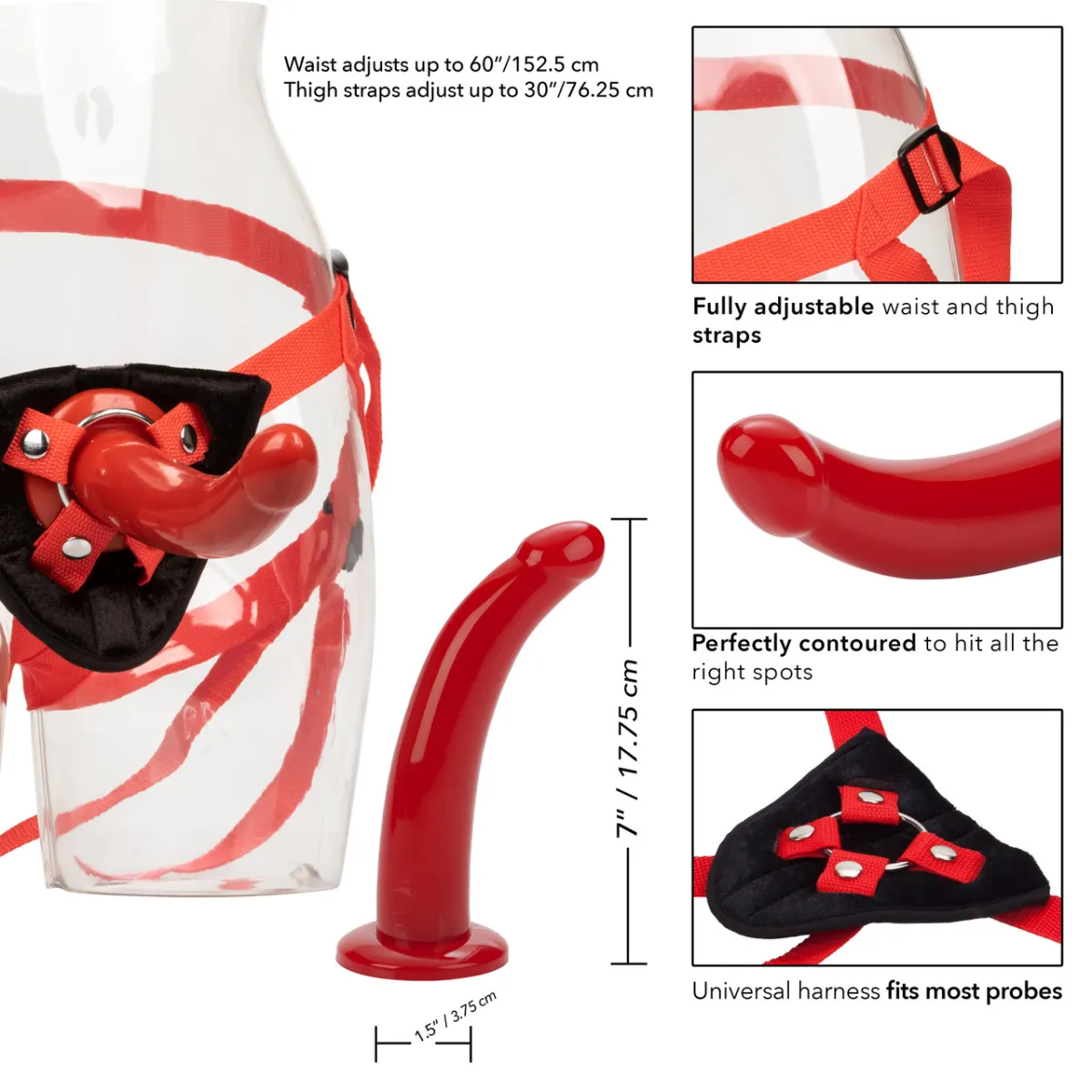 Set strapon imbracatura e dildo rosso