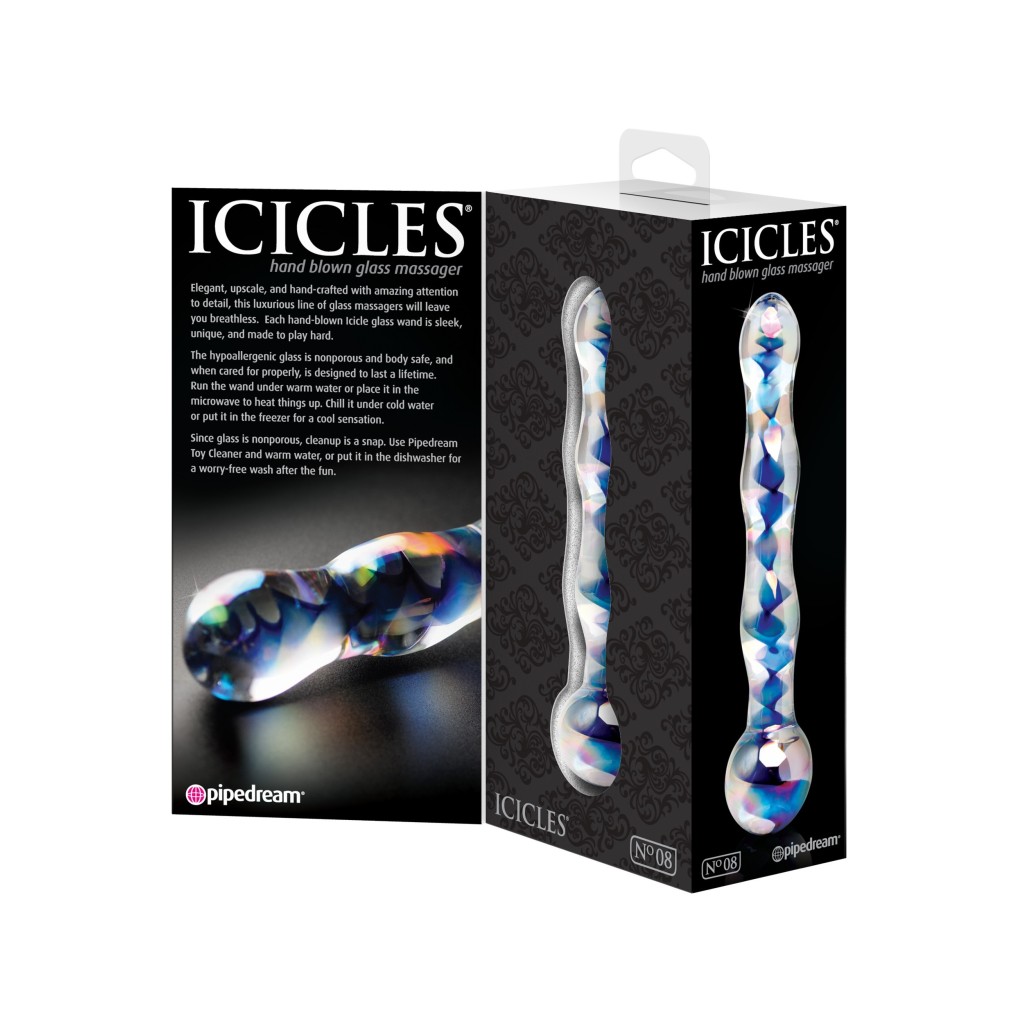 Dildo in vetro vaginale anale icicles no 8