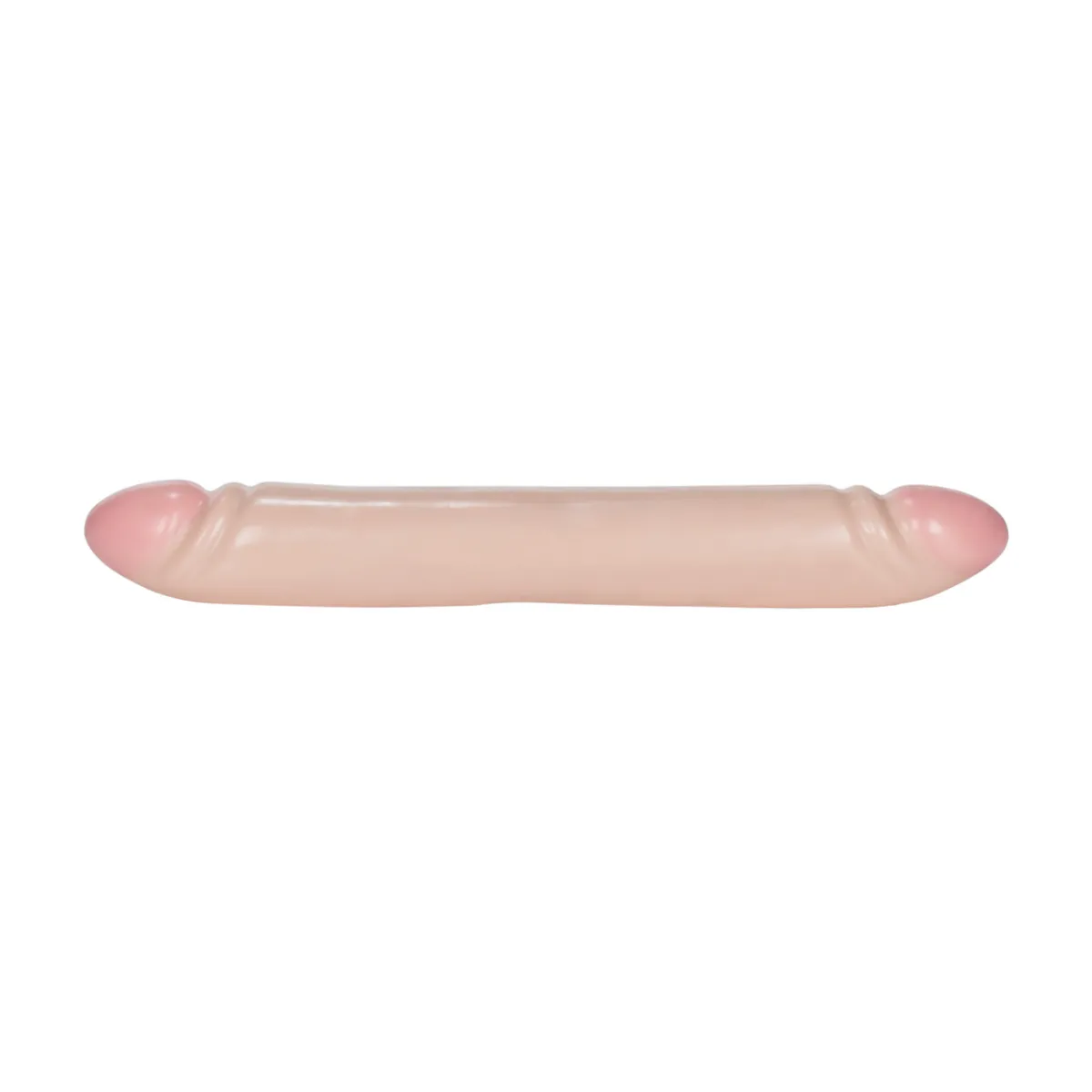 Doppio dildo liscio pelle chiara 30 cm